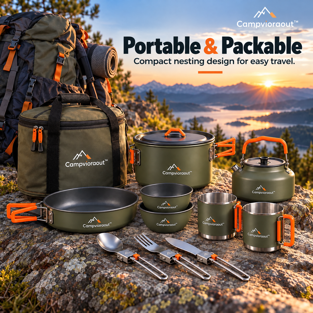 Campvioraout™ Camping Cookware Set
