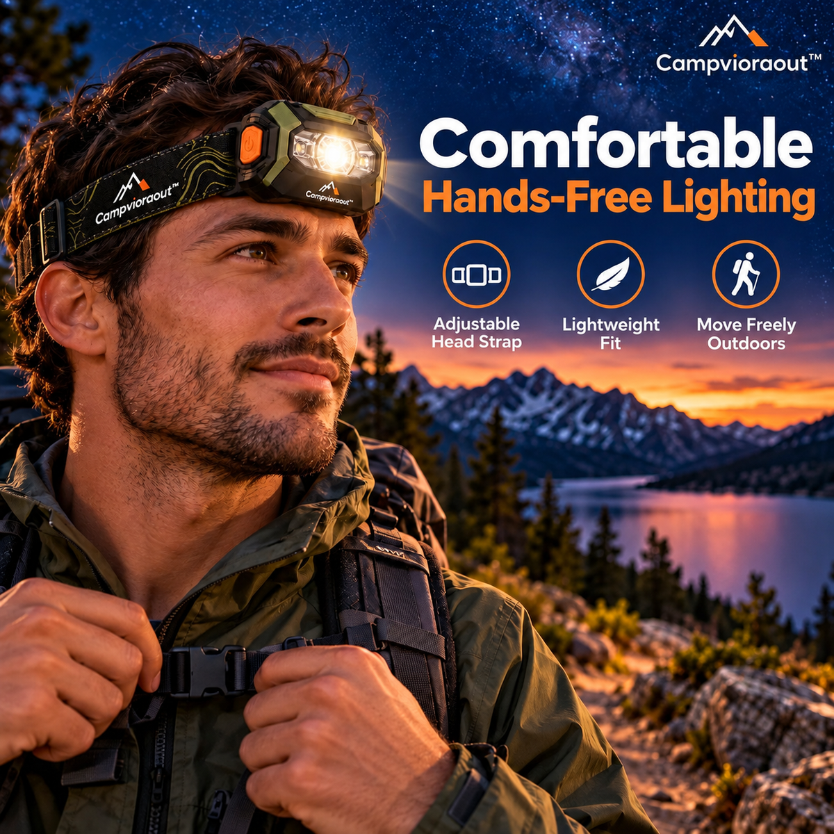 Campvioraout™ Rechargeable Camping Headlamp