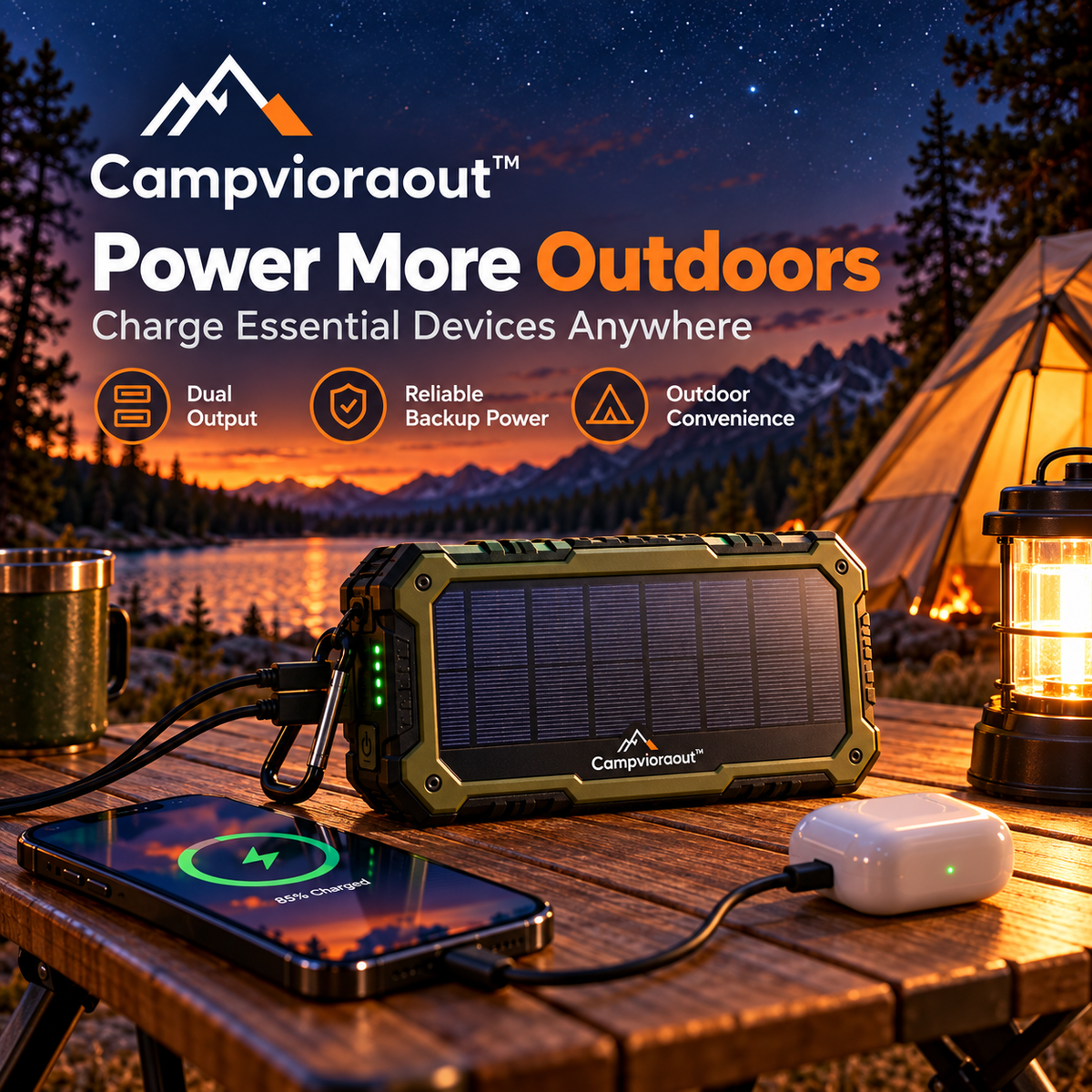 Campvioraout™ Solar Power Bank