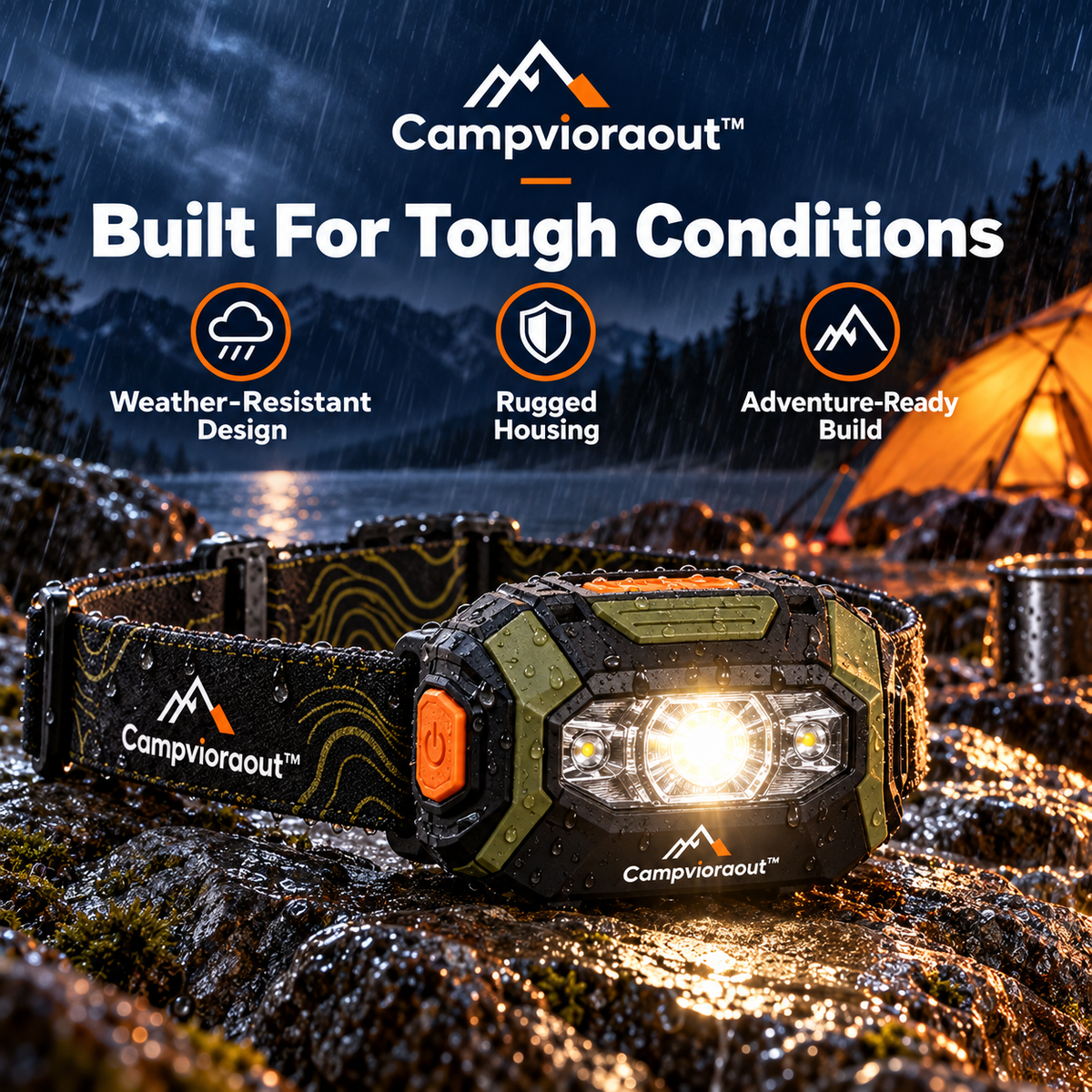Campvioraout™ Rechargeable Camping Headlamp